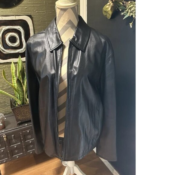 VINTAGE MENS DKNY DONNA KAREN NEW YORK LEATHER JACKET SIZE L FANTASTIC CONDITION - Picture 7 of 8